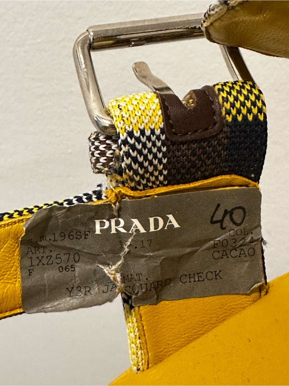 Prada Yellow Plaid Platform Sandals - Women's - Picture 14 of 14